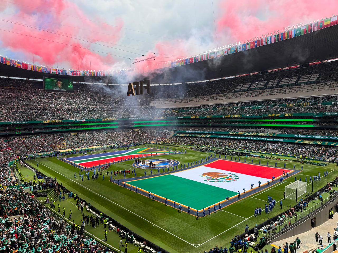 Stadium with flags